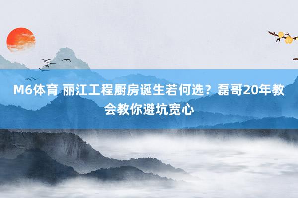 M6体育 丽江工程厨房诞生若何选？磊哥20年教会教你避坑宽心