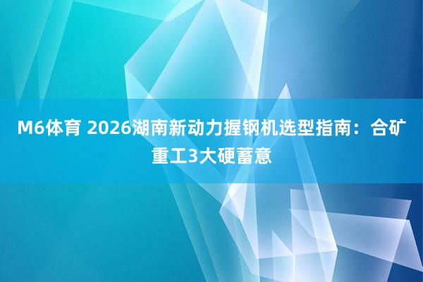 M6体育 2026湖南新动力握钢机选型指南：合矿重工3大硬蓄意