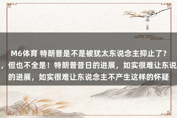 M6体育 特朗普是不是被犹太东说念主抑止了？我以为有这方面的身分，但也不全是！特朗普昔日的进展，如实很难让东说念主不产生这样的怀疑
