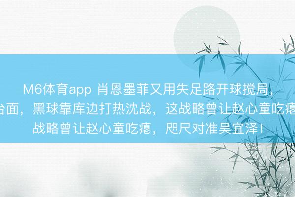 M6体育app 肖恩墨菲又用失足路开球搅局，专打第三红球狼籍台面，黑球靠库边打热沈战，这战略曾让赵心童吃瘪，咫尺对准吴宜泽！