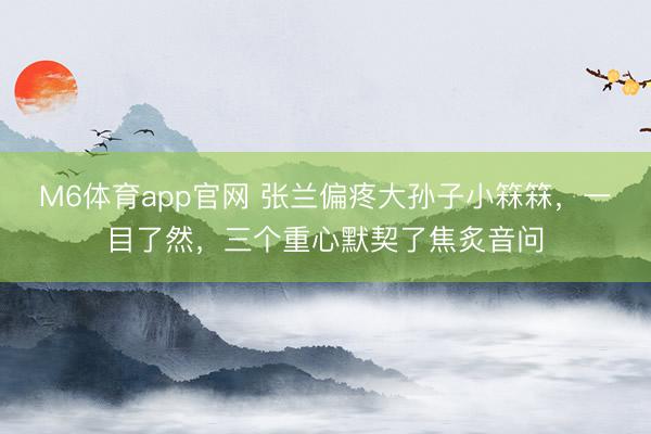 M6体育app官网 张兰偏疼大孙子小箖箖，一目了然，三个重心默契了焦炙音问